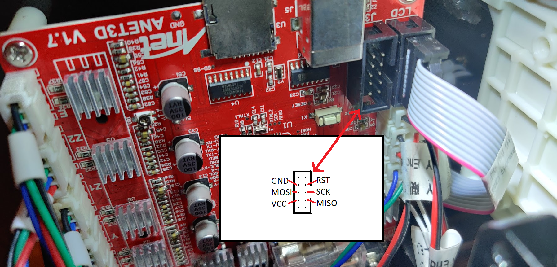 Anet A8 programming port pinout